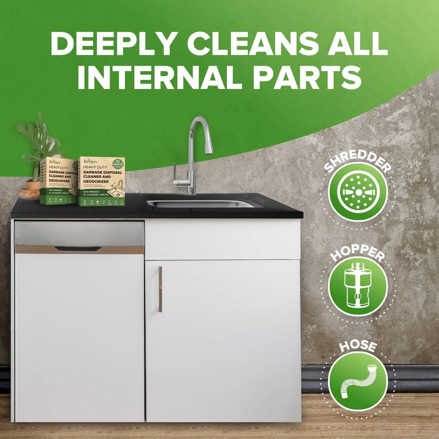 Garbage Disposal Cleaner Deodorizer Tablets Heavy Duty, Odor Eliminator, Degreaser, Dissolves Organic Waste