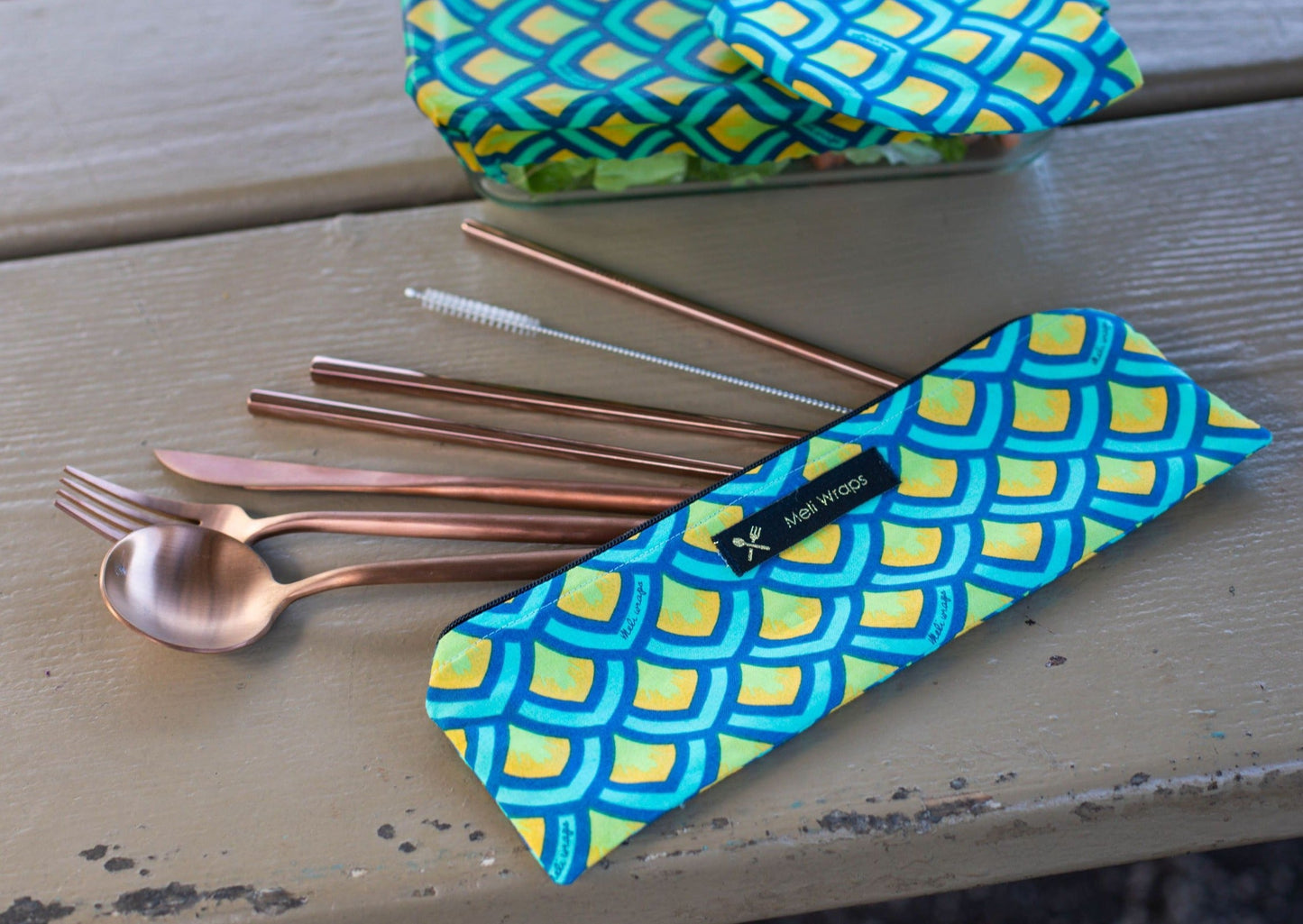 Meli Wraps Reusable Cutlery Set - Scales Design